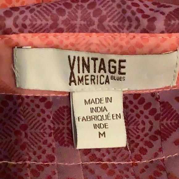 Vintage America Blues Button Blouse Size Medium (Preowned) - Picture 5 of 6